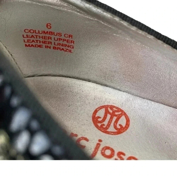 Marc Joseph Women's Black Flats Size 6 Columns CR Black Sparkle Snake Pattern - Picture 4 of 12